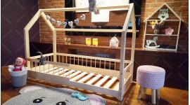 Kinder Bett Hausbett Lisa mit Sicherheitbarieren 60 x 120cm