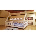 Kinder Bett Hausbett Tipi LILA Farbe 90 x 200cm